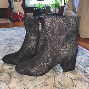 Unisa Gold and Black Victorian Style Boots